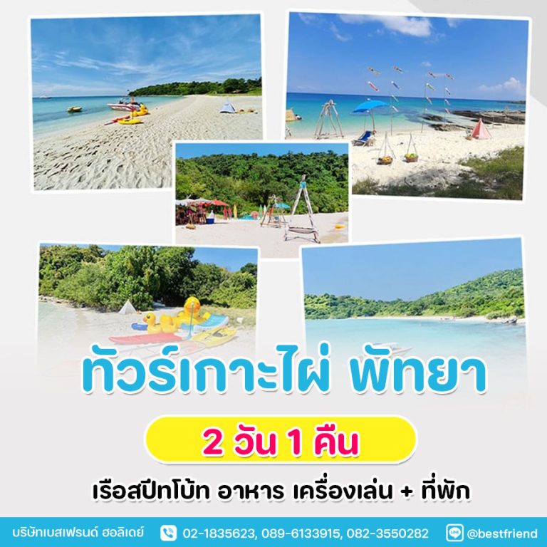 ทัวร์เกาะไผ่ พัทยา รวมที่พัก 2 วัน 1 คืน โปรสุดคุ้ม