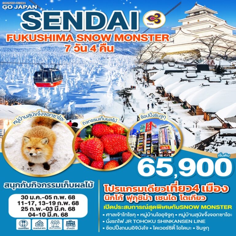 ทัวร์ญี่ปุ่น นิกโก้ เซนได โตเกียว 7 วัน 4 คืน
