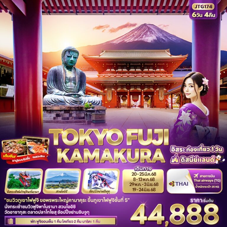ทัวร์ญี่ปุ่น โตเกียว ฟูจิ คามาคุระ 6 วัน 4 คืน