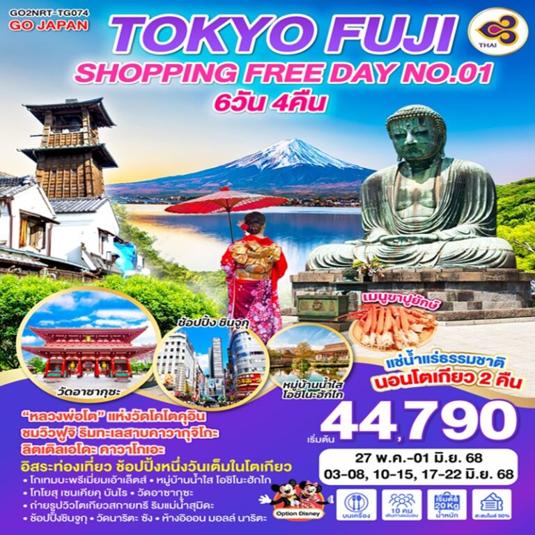 ทัวร์ญี่ปุ่น โตเกียว ฟูจิ 6 วัน 4 คืน