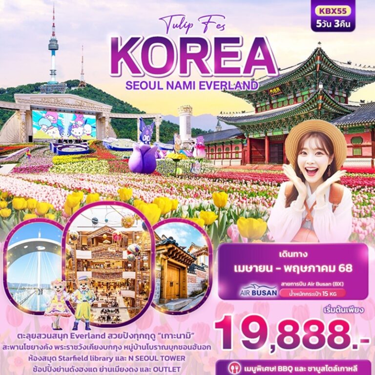 ทัวร์เกาหลี โซล นามิ 5 วัน 3 คืน