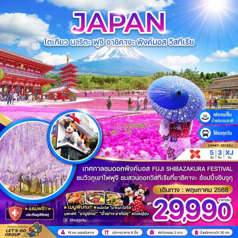 ทัวร์ญี่ปุ่น โตเกียว นาริตะ ฟูจิ อาชิคางะ 5 วัน 3 คืน