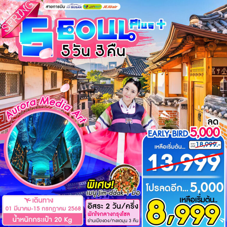ทัวร์เกาหลี โซล อิสระด้วยตัวเองเต็มวัน 5 วัน 3 คืน