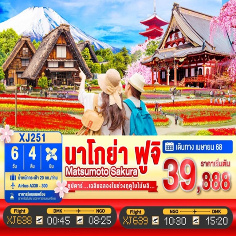 ทัวร์ญี่ปุ่น นาโกย่า ฟูจิ มัตสึโมโตะ 6 วัน 4 คืน