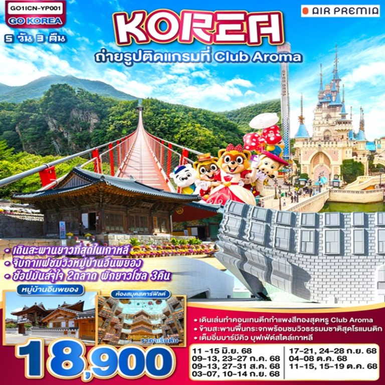 ทัวร์เกาหลี โซล สวนสนุกลอตเต้เวิล์ด 5 วัน 3 คืน