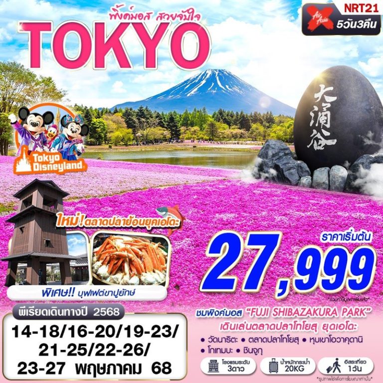 ทัวร์ญี่ปุ่น โตเกียว ดิสนีย์แลนด์ 5 วัน 3 คืน