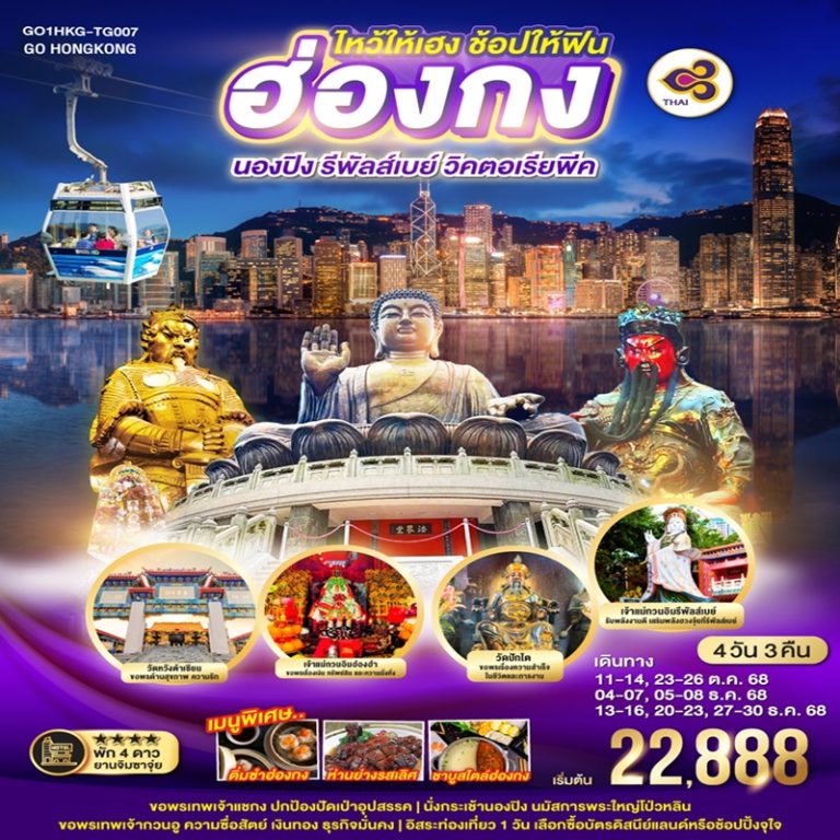 ทัวร์ฮ่องกง นองปิง รีพัลส์เบย์ วิคตอเรียพีค 4 วัน 3 คืน