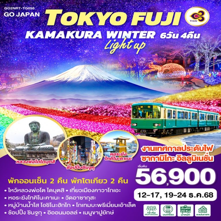 ทัวร์ญี่ปุ่น โตเกียว ฟูจิ คามาคุระ 6 วัน 4 คืน