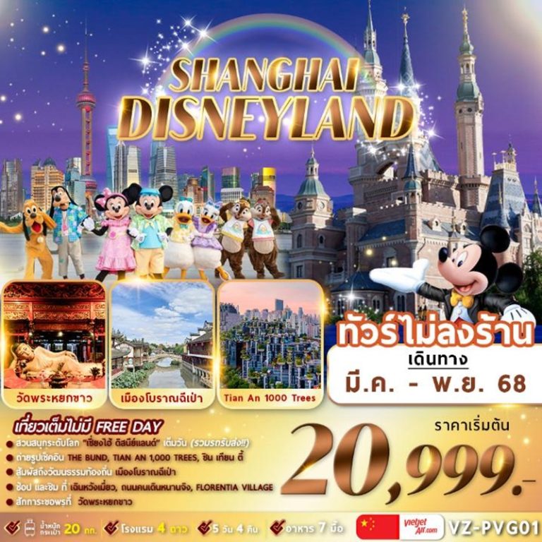 ทัวร์จีน เซี่ยงไฮ้ ดิสนีย์แลนด์ 6 วัน 4 คืน