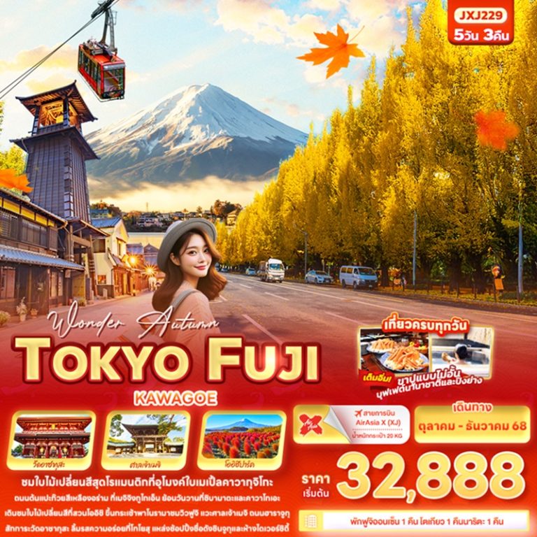 ทัวร์ญี่ปุ่น โตเกียว ฟูจิ 5 วัน 3 คืน